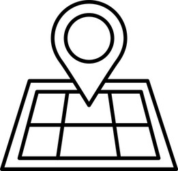 pin pointer location in paper map line style vector image