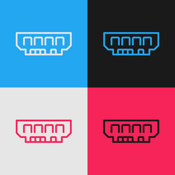 pop art line ram random access memory icon vector image