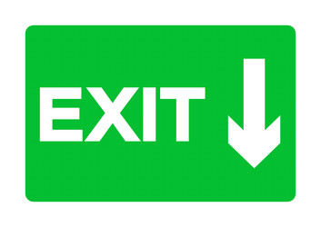 exit emergency green sign isolate on white vector image
