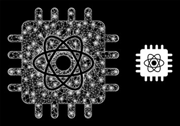 Flare net quantum computing with color glare spots vector