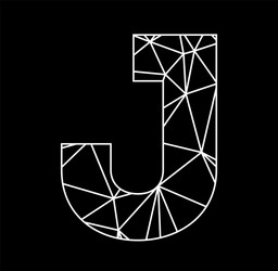 j geometric triangle block chain font vector image