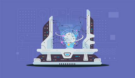 quantum computer software development vector image