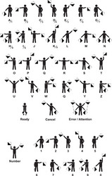 sending signals semaphore alphabet vector