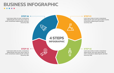 visual data presentation cycle diagram with 4 vector image