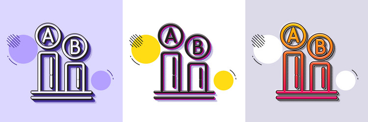 ab testing line icon ui test chart sign halftone vector image