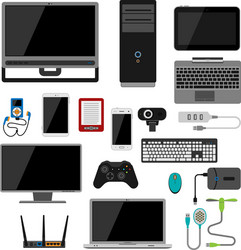 Electronic gadgets icons technology electronics vector