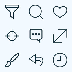 Interface icons line style set with return vector