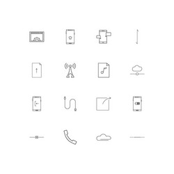 network and database linear thin icons set vector image
