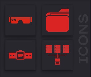 set server data web hosting smart glasses vector image