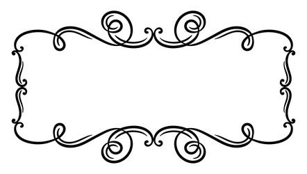 vignette curl element decorative calligraphic vector image
