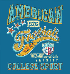 Vintage Football College Sport Vector Image