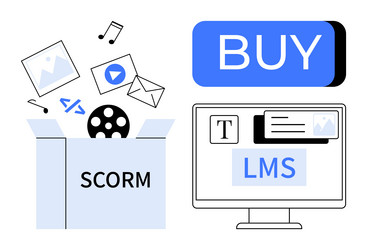 e-learning content development and lms purchase vector image