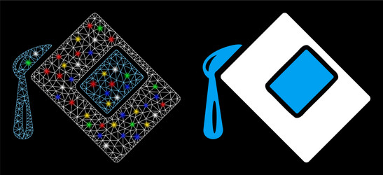 flare mesh network color fill icon with vector image