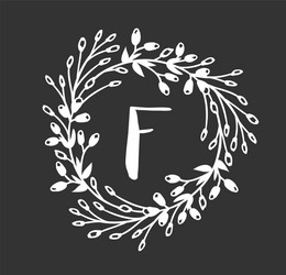 hand drawn monogram object for design usewhite vector image