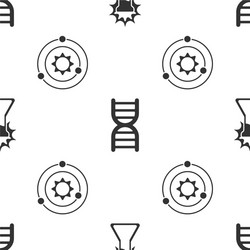 Set test tube and flask dna symbol solar vector