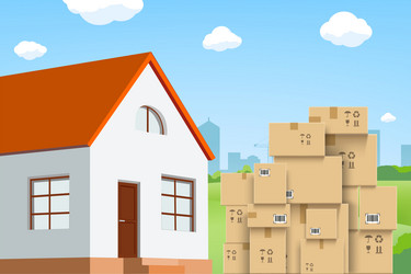 stack of cardboard boxes for moving vector image