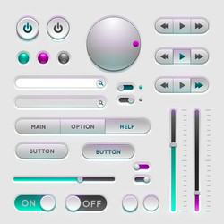 Web UI Elements - Buttons & Controls vector image