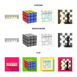 board game cartoonflatmonochrome icons in set vector image