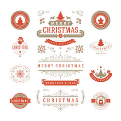 christmas labels and badges design Vector Image