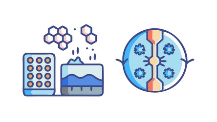 data stream flowing into abstract circuitry icon vector image