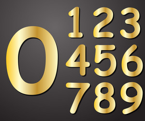 Digits gold in color from on a gray background vector