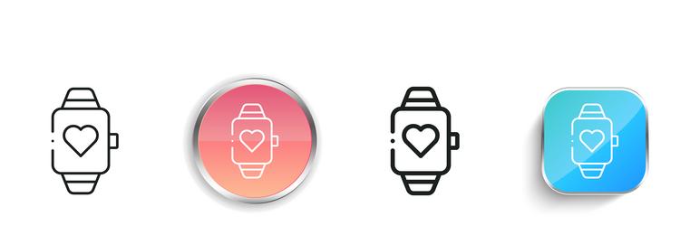 heart rate icon thin linear regular and button vector image