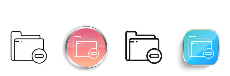 delete folder icon thin linear regular and button vector image