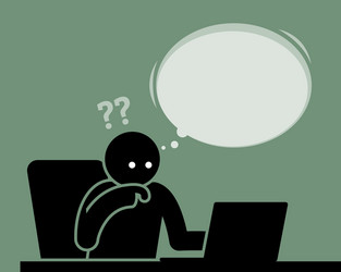Man Struggling to Understand Computer Screen vector image