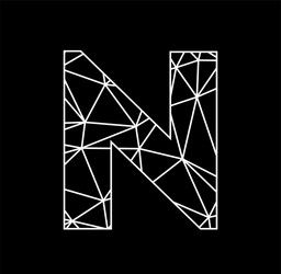 N geometric triangle block chain font vector