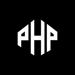 Php letter logo design with polygon shape vector