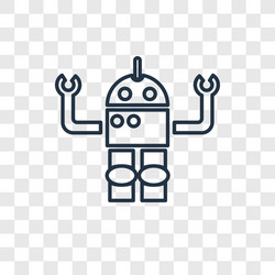 Robot concept linear icon isolated on transparent vector