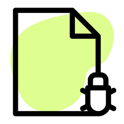 bug identifies in text document vector image