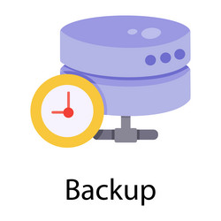 Database Backup with Clock Icon vector image