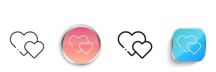 heart icon thin linear regular and button style vector image