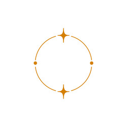 y2k design with abstract linear round frame vector image
