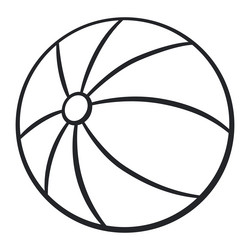 Black Beach Ball Outline Vector Image