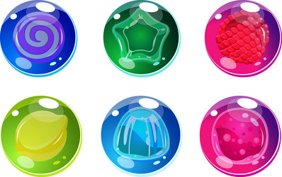 Colorful glossy balls set shiny spheres vector