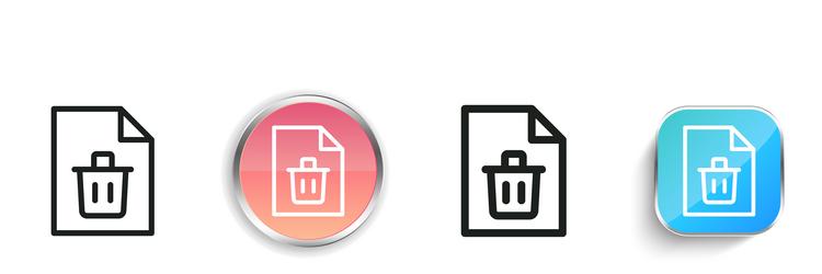 delete icon thin linear regular and button style vector image