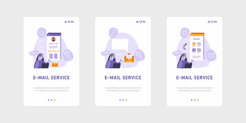 email services and marketing template vector