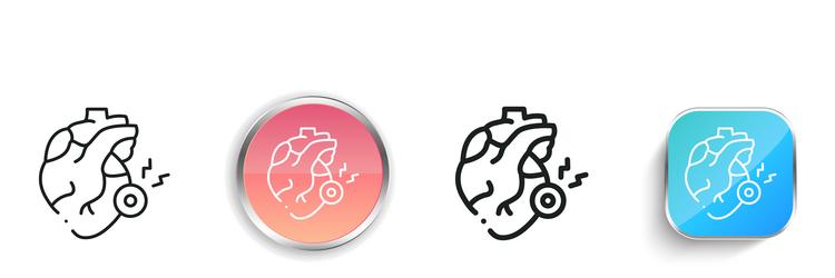 heartache icon thin linear regular and button vector image