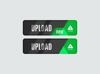 Upload button futuristic hi-tech ui design vector