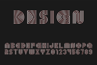 mettalic stylish striped font english vector