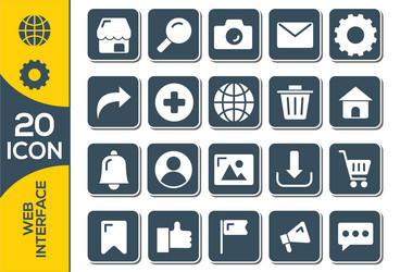 outlined user interface icons for mobile and web vector image
