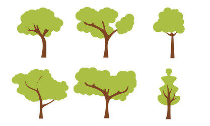 Collection trees Royalty Free Vector Image - VectorStock