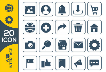Outlined user interface icons for mobile and web vector