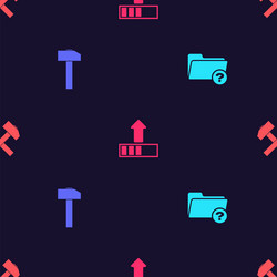 set unknown directory hammer loading and two vector image