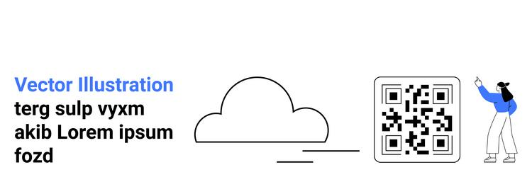 cloud technology and qr code interaction vector image
