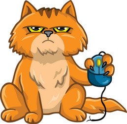 Grumpy Cat with Mouse vector image