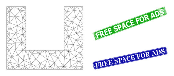 Grunge free space for ads imprints and triangular vector