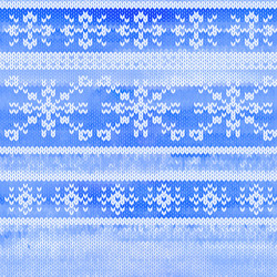 Seamless knitted pattern with snowflakes vector